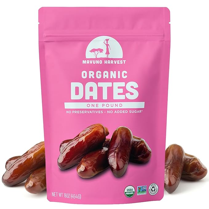 Mavuno Harvest Pitted Dates Dried Fruit Snacks | Organic Dried Dates | Healthy Snacks for Kids and