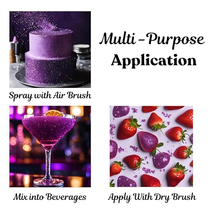 Dazzle Dust Edible Glitter Sprinkles for Cake Decorating, Drinks, Cookie, Icing, Dessert