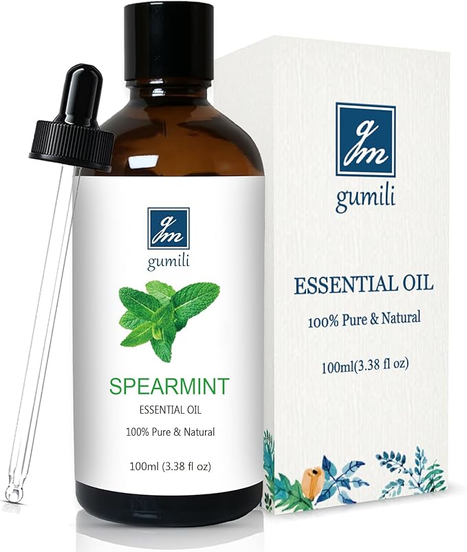 Spearmint Essential Oil, 100% Pure Undiluted Spearmint Oil for Skin, Hair, Aromatherapy