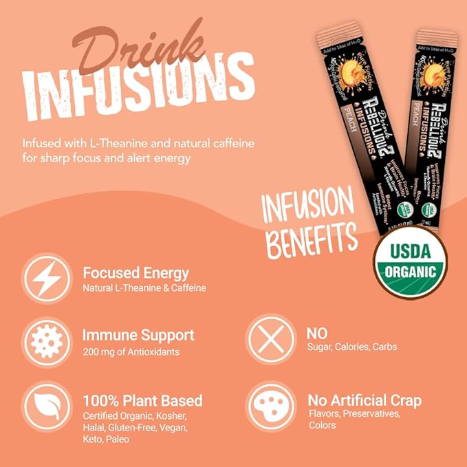 Rebellious Organic Energy Drink Mix Pure Function Bundle (4 Diffent Packs, 10 Counts on Each Pack)