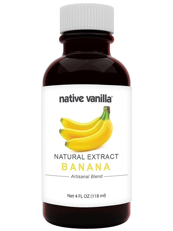 Native Vanilla - Pure Banana Flavor - 4 Fl Oz - Pure Flavors and Extracts - Perfect for Cooking