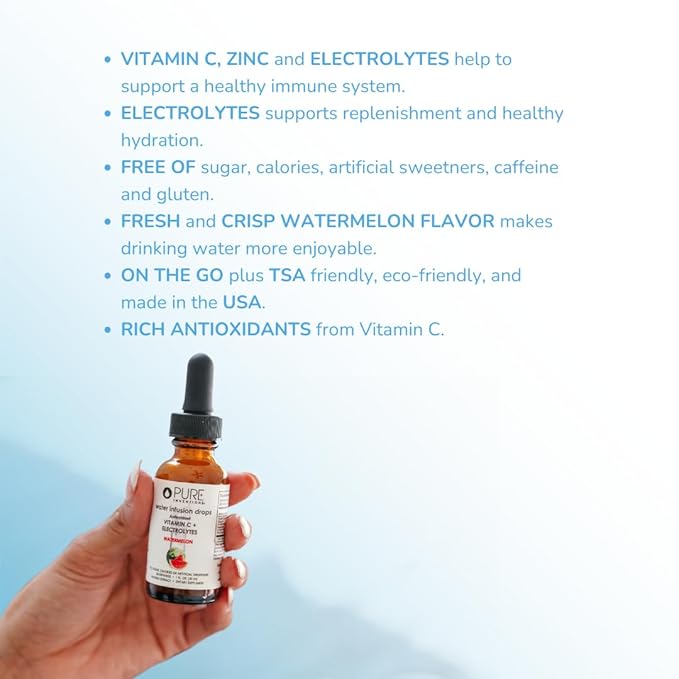 Pure Inventions - Watermelon Water Infusion Drops - Antioxidants, Vitamin C & Electrolytes - Health
