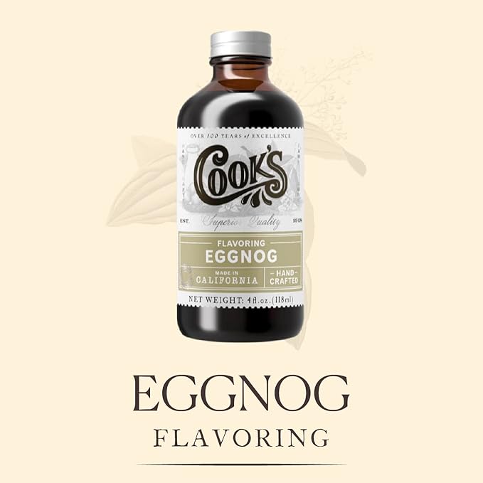 Cook's, Eggnog Flavoring ,for Making Eggnog, Baking, Ice Cream, Custard, Cheesecake, and Cookies, 8