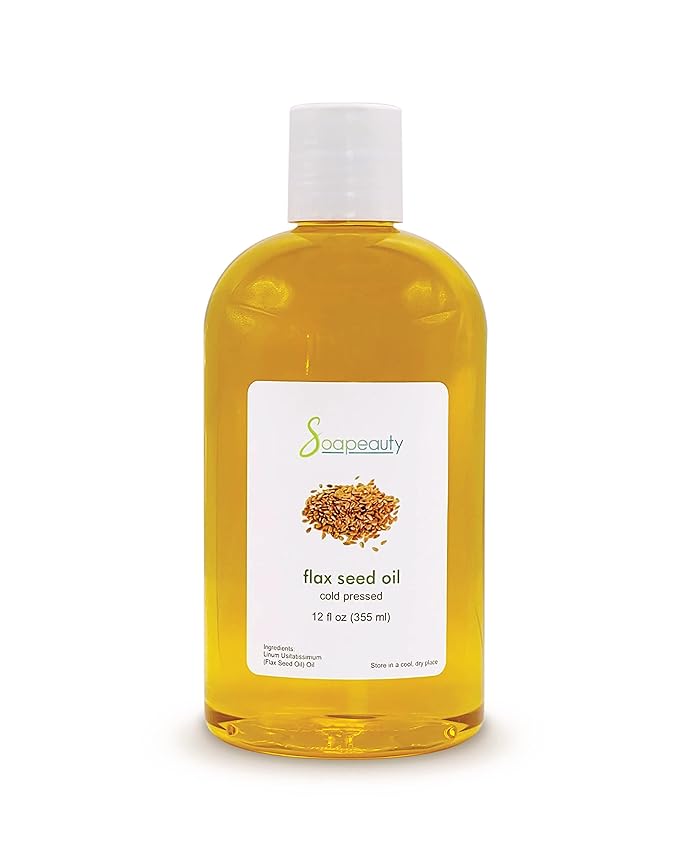 Soapeauty Flax Seed Oil Unrefined Cold Pressed 100% Pure and Natural | for Skin, Hair and DIY