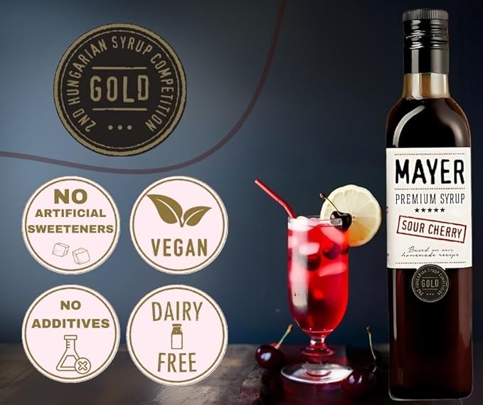 Mayer Hungarian Sour Cherry Artisanal Syrup ??Award-Winning Cordial, Cherry syrup for drinks