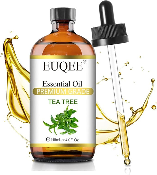 Tea Tree Essential Oil 4Fl.Oz Pure Tea Tree Oil with Glass Dropper for Aromatherapy, Diffuser, Soap