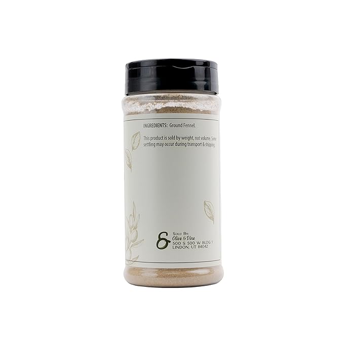 Olive & Vine Ground Fennel, Aromatic Spice, Seasoning for Sausages, Curries, and Baked Goods, with