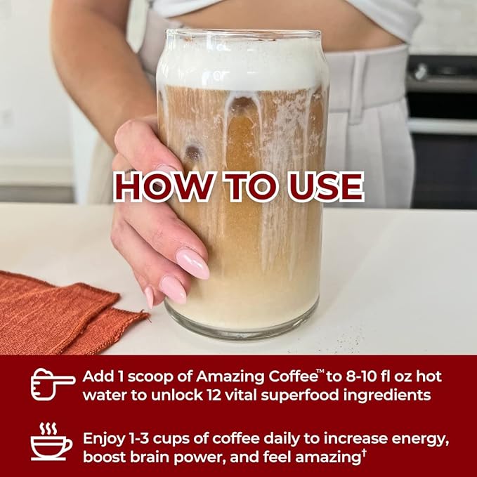 Superfoods Company | Amazing Coffee - Instant French Roast | Adaptogenic Mushrooms, Superfoods