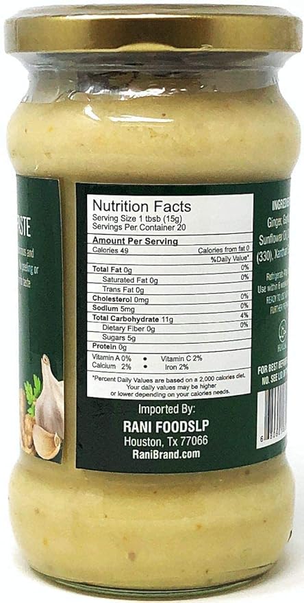 Asian Kitchen Ginger Garlic Cooking Paste 10.5oz (300g) Glass Jar ~ Vegan | Gluten Free | NON-GMO |