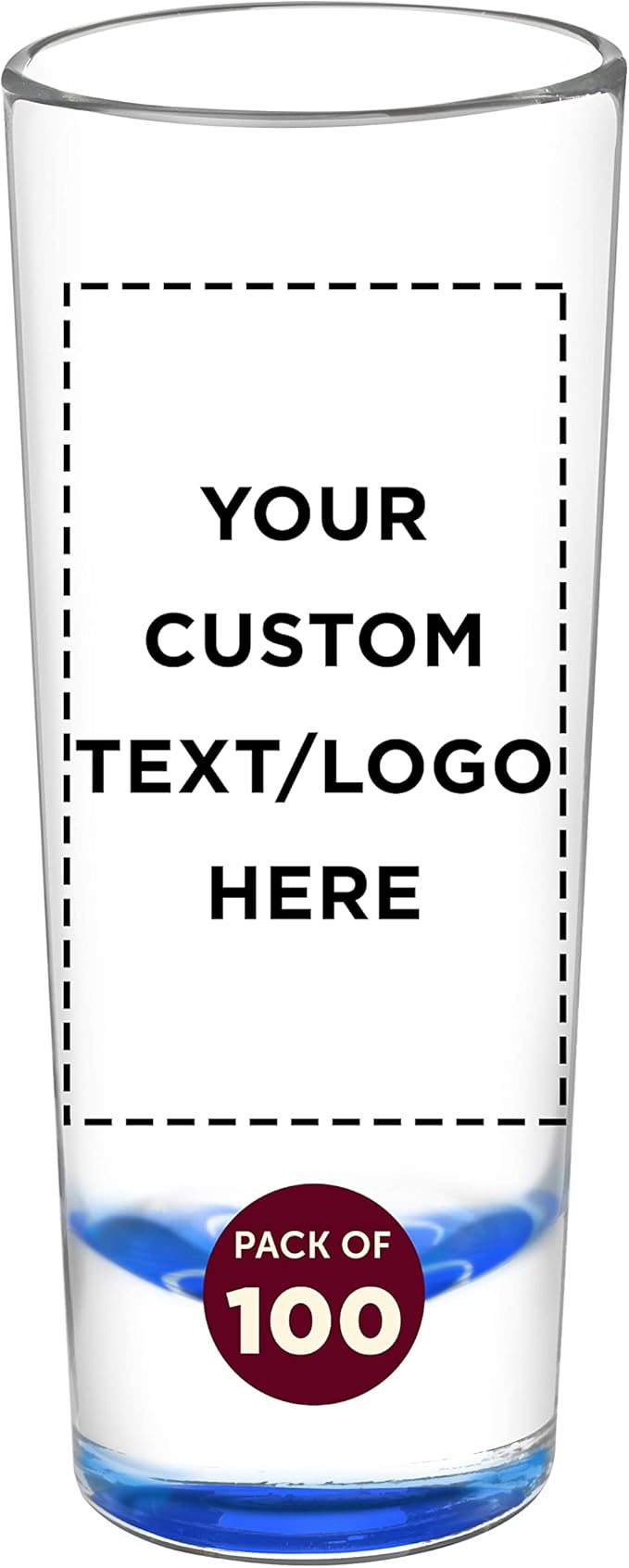 Custom Cordial Shooter Shot Glasses 2 oz. Set of 100, Personalized Bulk Pack - Great for Birthdays