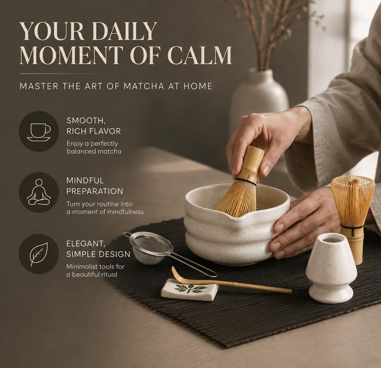 BARISTA EMPEROR® MATCHA WHISK SET PREMIUM 11pcs - Professional Matcha Kit Set with Matcha Bowl