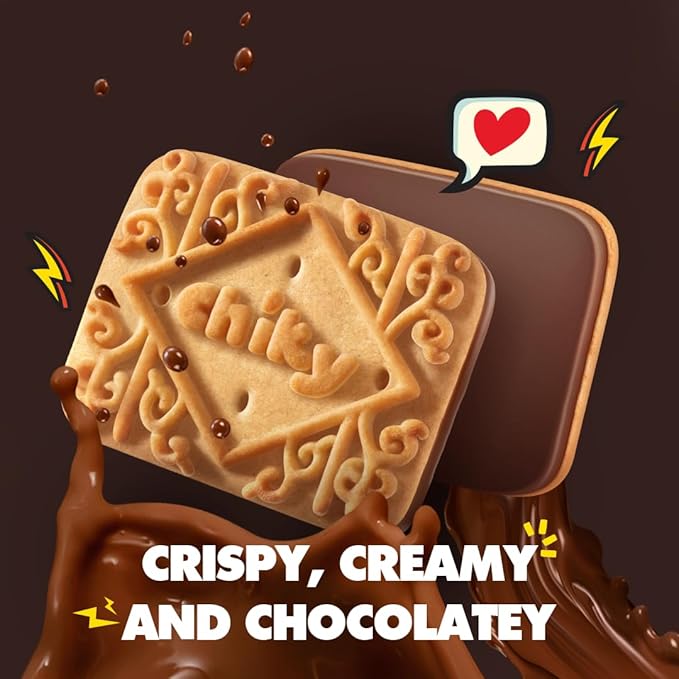 Chiky Chocolate Fudge Cookies, Crunchy & Sweet, Smooth Cream Center, Crispy Texture That Melts In