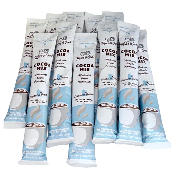 Mike & Jen's Hot Cocoa Mix Single Serve Sticks. 5 Simple Ingredients. 12 Servings