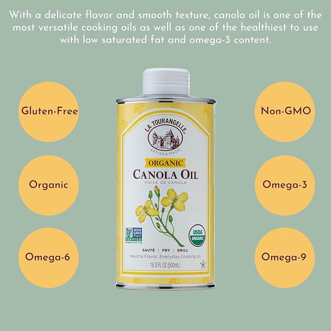 La Tourangelle, Organic Canola Oil, Expeller-Pressed Non-GMO Canola Seeds, Pesticide and Chemical