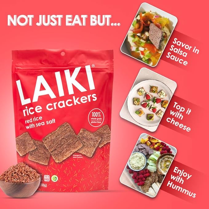 Rice Crackers - Gluten Free Snacks - Deliciously Light and Airy Crunch - Allergen-Friendly, Vegan