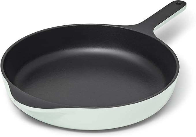 Caraway Cast Iron Skillet - 10.5” Enameled Cast Iron Pan With 3 Layer Enamel Coating - No Seasoning