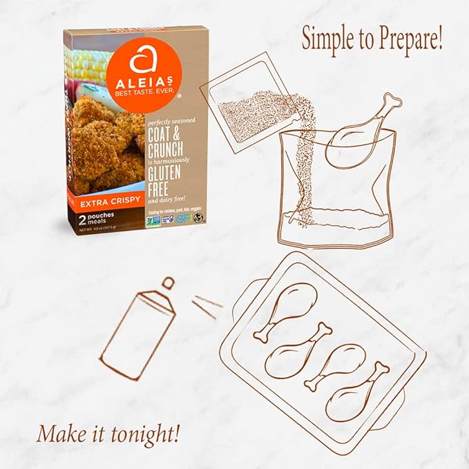 Aleia?셲 Gluten Free Coating & Breadcrumb Mix ??Assorted 2 Pack ??Includes Italian Bread Crumbs
