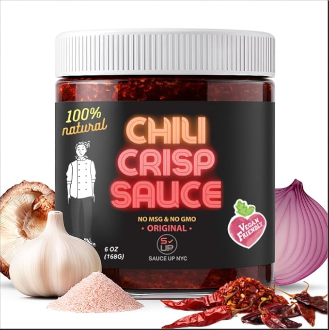 SAUCE UP Original Chili Crisp Sauce & Chili Oil 6oz ??Spicy, Sweet, Crunchy Umami Flavor | Natural