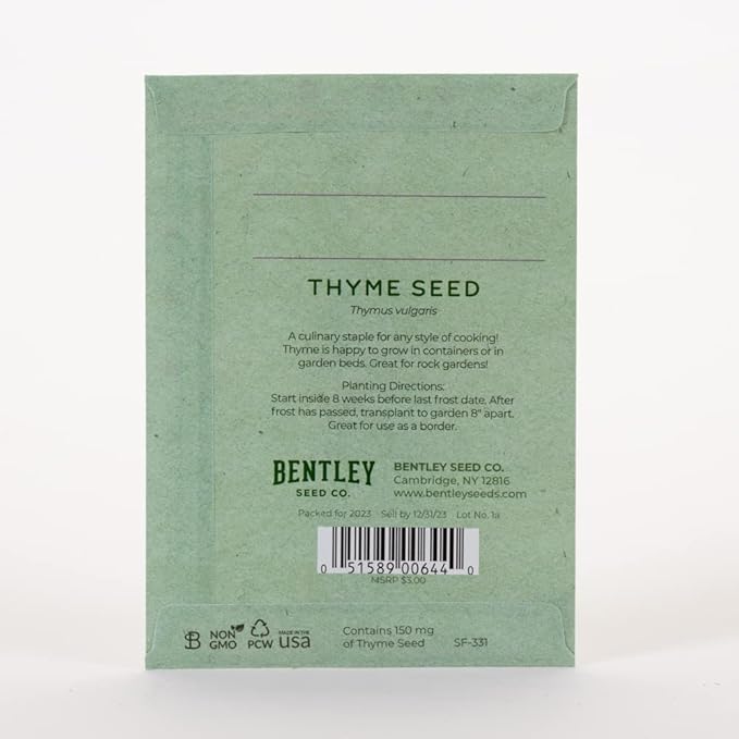 It's Birthday Thyme - Thyme Seed Packets - 25 Packets - Herb Seeds - Garden Seed to Grow Live