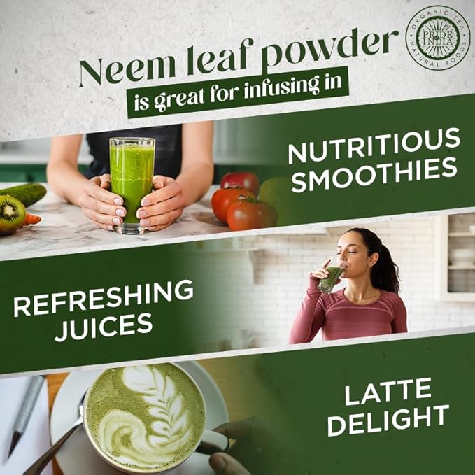 Pride Of India | Natural Neem/Margosa Herb Powder 8 oz (227 gm) | Nutrient-Rich Superfood | Add it