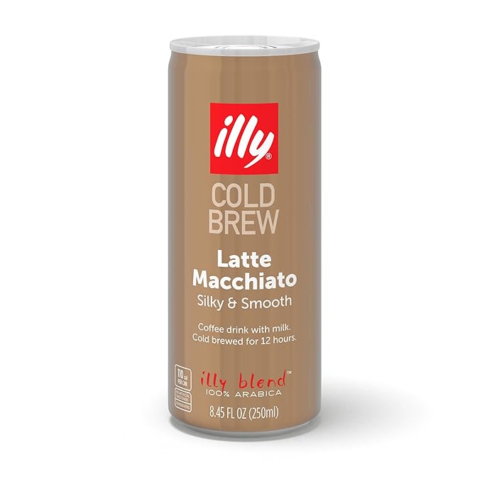 illy Ready To Drink Coffee – Latte Macchiato Cold Brew Cans - 100% Arabica - Smooth & Refreshing