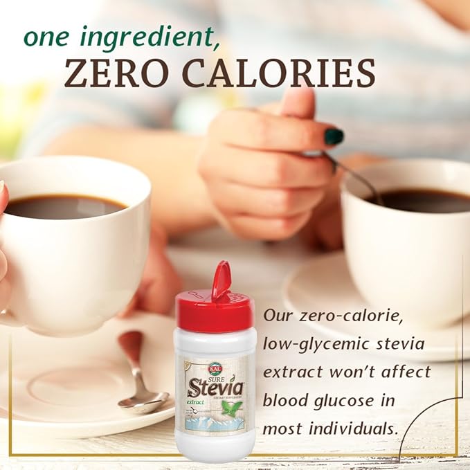 KAL짰 Sure Stevia Extract Powder, 1.3 OZ. | Best-Tasting, Zero Calorie, Low Glycemic | 730 Servings