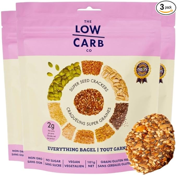 Super Seed Crackers, Gluten Free & Keto Friendly Healthy Snacks, Vegan, Zero Sugar, Paleo &