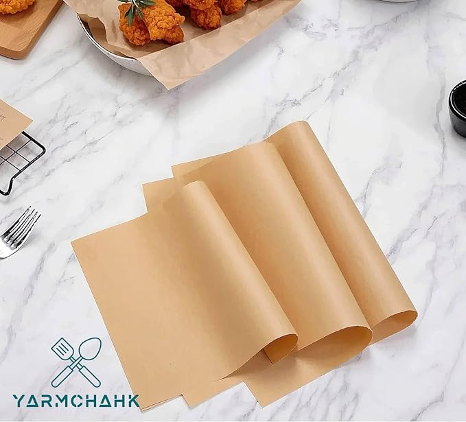 200pcs Unbleached Parchment Paper Sheets, 9x13In Precut Cooking Paper Liners for Baking Sheets, Air
