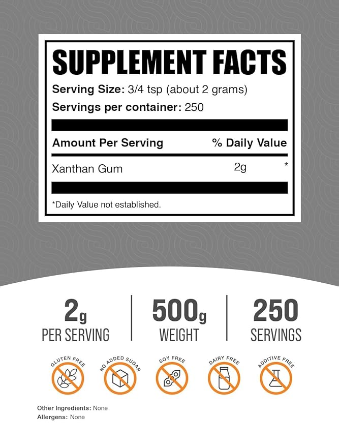 BulkSupplements.com Xanthan Gum Powder - Xanthan Gum Thickener, Xanthan Gum for Baking - Xanthan
