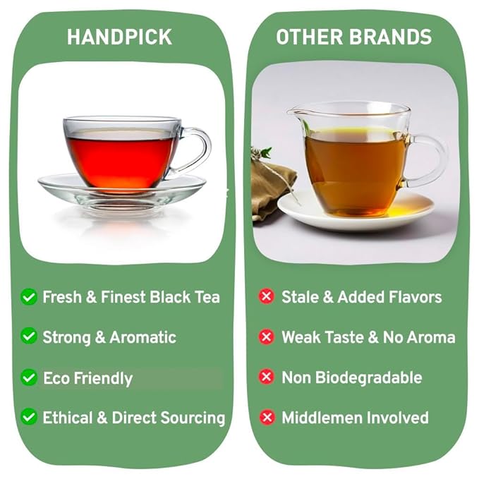 HANDPICK, Earl Grey Black Tea Bags (100 Count) Bergamot Oil | Caffeinated, Earl Grey Tea Bags |