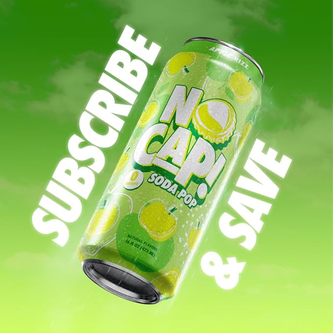 No Cap! Healthy Soda Drinks For Kids, Teenagers & Adults,Natural Flavors, Zero Sugar, Zero Calorie