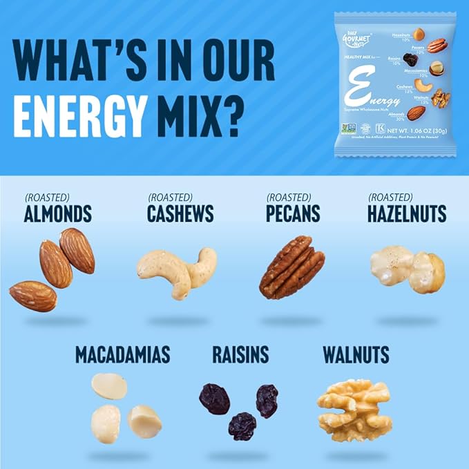 Daily Gourmet Nuts - Energy Mix/Healthy Trail mix Individual Packs/Premium Nuts & Dry