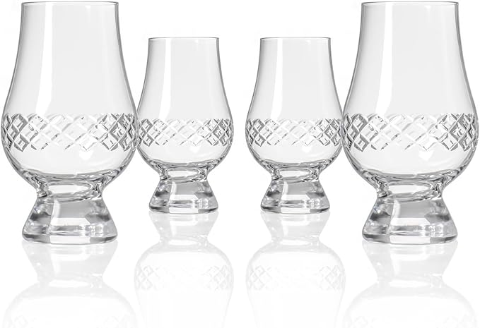 Rolf Glass Diamond Scotch Glass | 6.75oz Tasting Glass | Lead-Free, Diamond-Wheel Engraved |