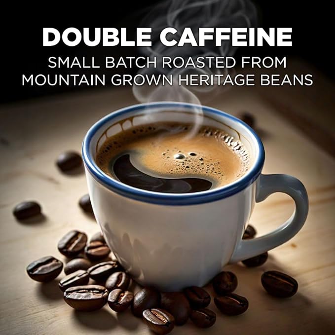 Maud's Double Caffeine Coffee Pods, 18 ct, Dark Roast Coffee in Recyclable Single Serve Pods – 100%