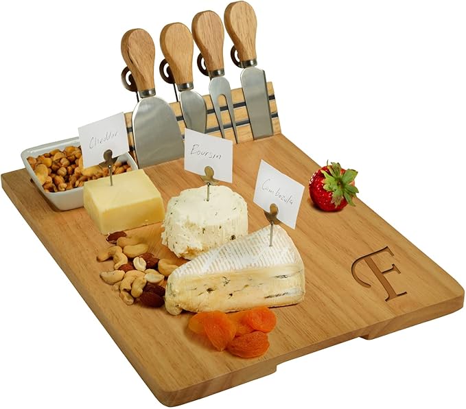 Picnic at Ascot Personalized Monogrammed Laser Engraved Hardwood Board for Cheese & Appetizers