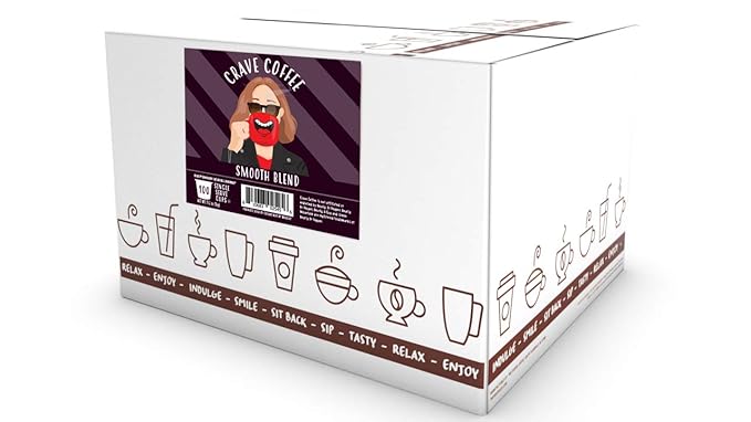 Crave Beverages Smooth Blend - Colombian, Medium Roast Coffee Pods for Keurig K Cup Brewers, 100