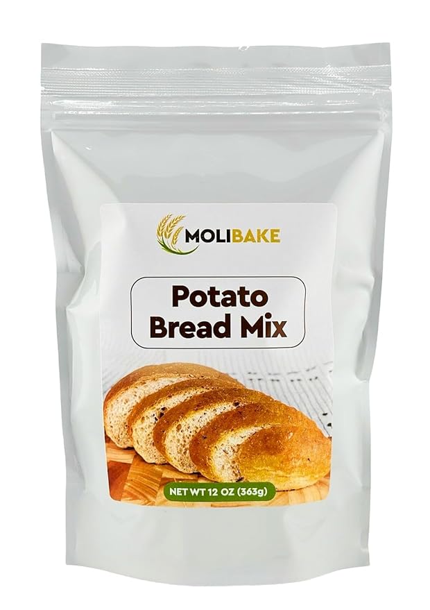 Molibake Potato Bread Mix - All-Natural Baking Mix for Bread Machine and Oven - 12 oz - Mix for