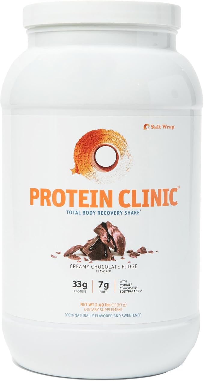 SaltWrap Protein Clinic ??Total Body Recovery Shake with Collagen Peptides, HMB, Tart Cherry