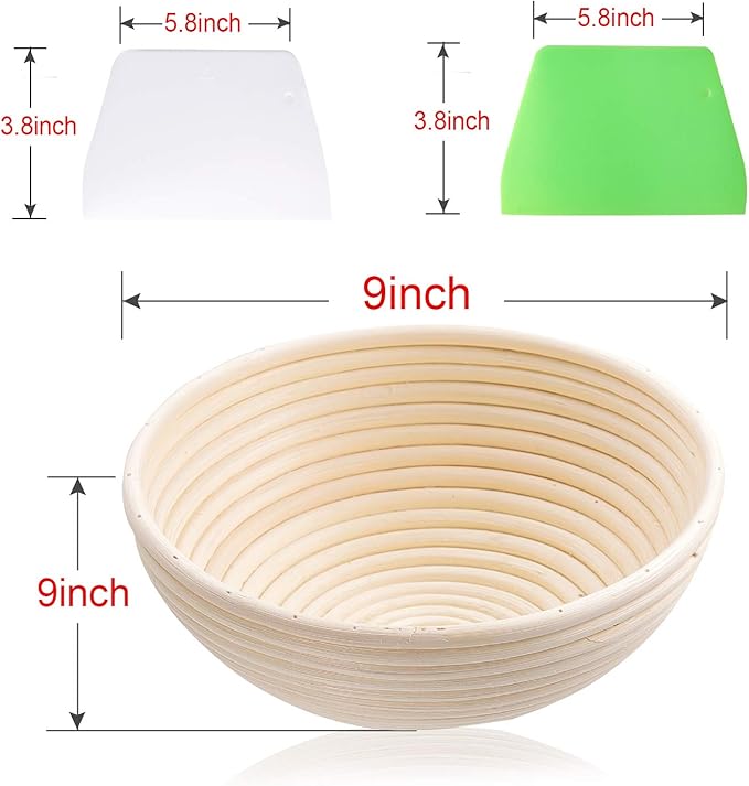 Wwyybfk Banneton Bread Proofing Basket, Sourdough Bread Baking Supplies, 9" Sourdough Bread