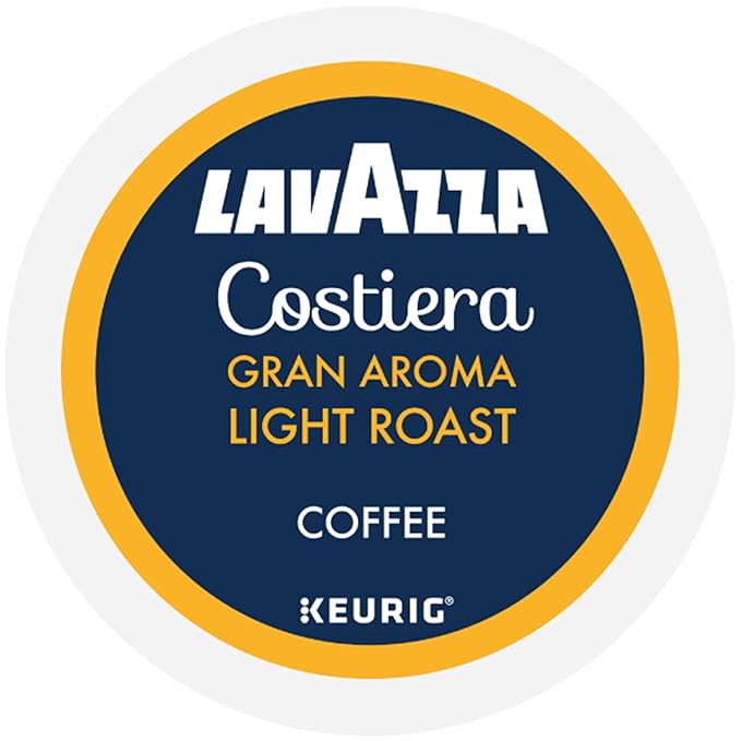 Lavazza Costiera Gran Aroma, Single-Serve Keurig K-Cup Pods, Light Roast Coffee, 60-Count Box (6