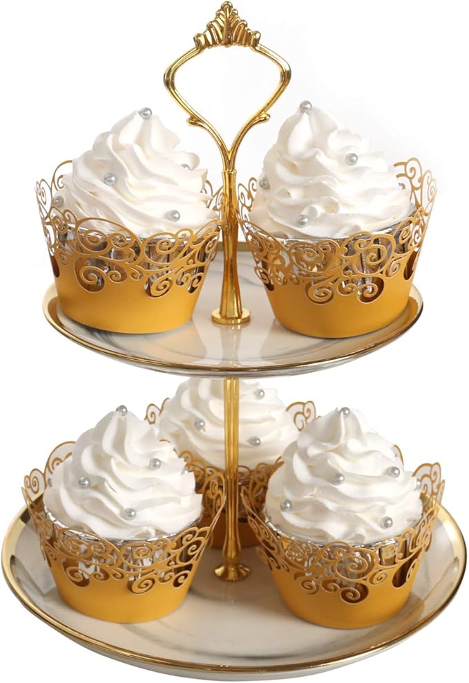 Cupcake Wrappers, KPOSIYA 100 Pack Cupcake Wraps Filigree Artistic Bake Cake Paper Cup Little Vine