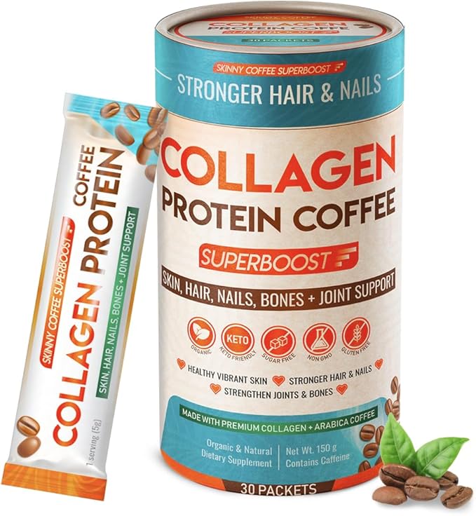 Collagen Protein Coffee Peptides Powder ??for Better Focus, Energy, Digestion, Bloating & Immunity