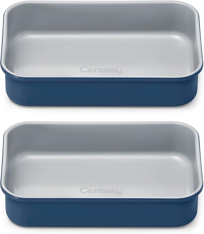 Caraway Nonstick 9” x 6.5” Small Rectangle Baking Pan Duo – Non-Toxic, PTFE & PFOA Free
