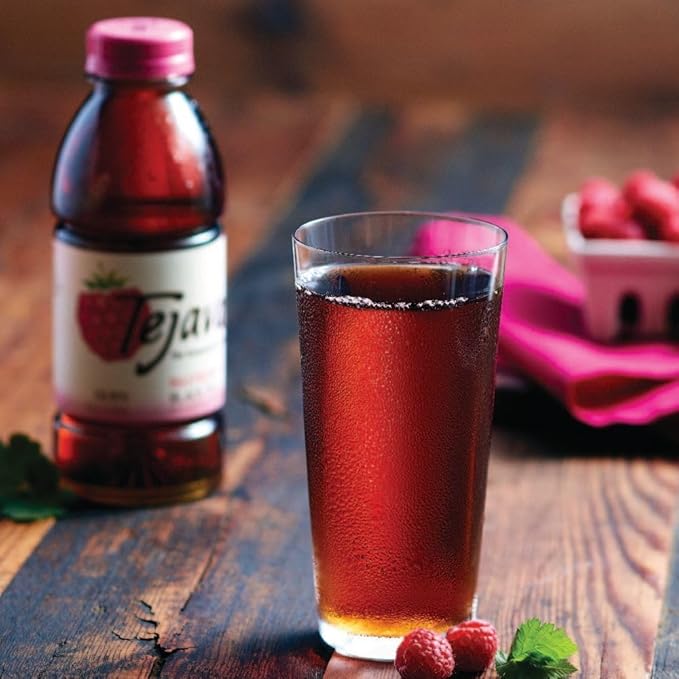 Tejava Unsweetened Raspberry Black Iced Tea, 16.9oz PET Bottles, Award Winning, Non-GMO-Verified