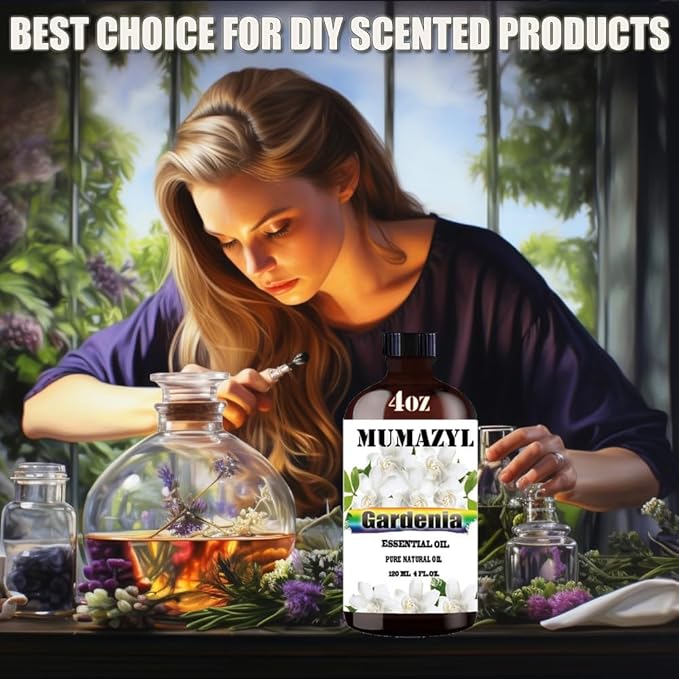 Gardenia Essential Oil, Gardenia Oil 4 Fl Oz 120ML for Diffuser Humidifier Yoga Cleaning DIY Candle