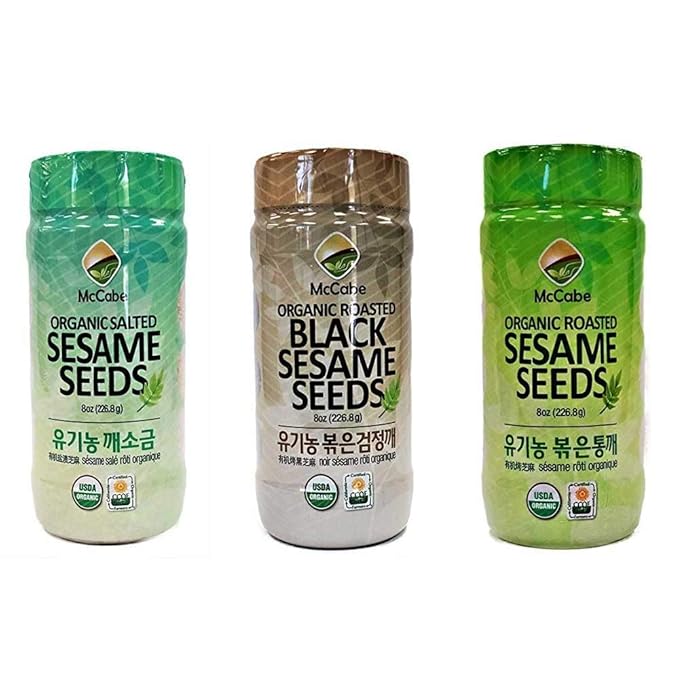 McCabe Organic Sesame Seed (3-Pack) (Roasted Sesame Seed, Salted Sesame Seed and Roasted Black
