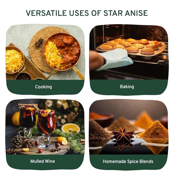HANDPICK Star Anise Whole (200g/7oz) Gluten Free, 100% Raw Whole Chinese Pods, Premium Quality