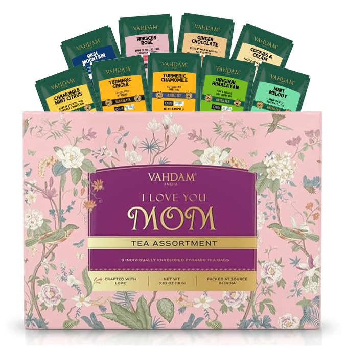 Limited Edition - Gifts for Mom | Assorted Tea Gift Set - 9 Tea Variety Pack | Long Leaf Pyramid