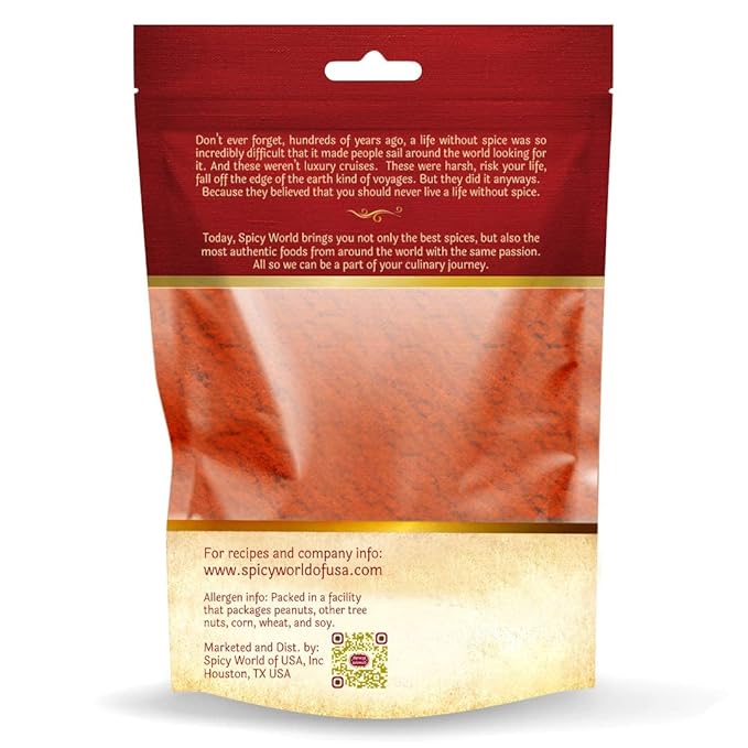 Spicy World Kashmiri Chili Powder Red 2 Ounce bag | All Natural Low Heat, Red Chili Powder - Red