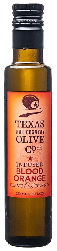Texas Hill Country Olive Co Blood Orange Infused Olive Oil - Cold Pressed Gourmet EVOO Olive Oil